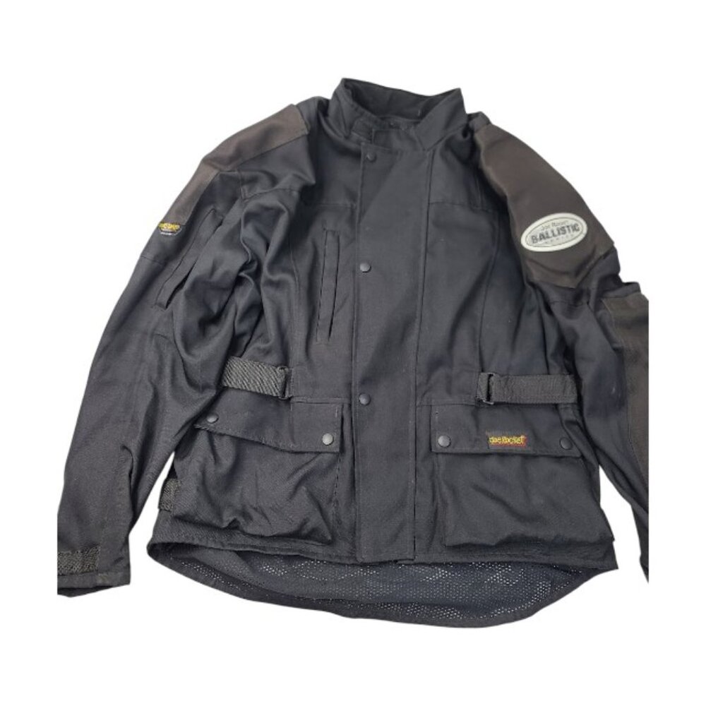 Joe Rocket Men's Black Ballistic Dual Pocket Classic Biker Jacket Size L